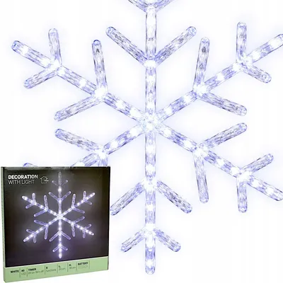 Produktbild von LED Schneeflocke Hängedeko Weiß mit 40 LEDs – Weihnachtsdeko Fensterdeko Leuchtstern