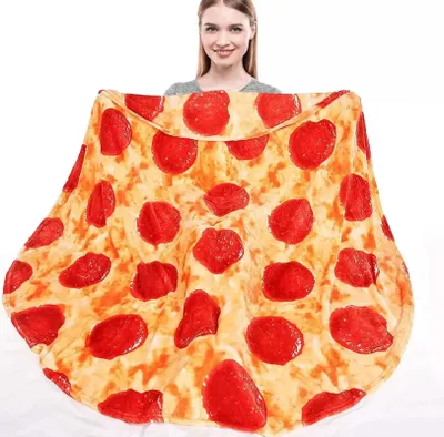 Immagine prodotto di Coperta in flanella morbida a forma di pizza per bambini