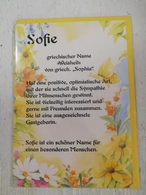 Produktbild von Namenskarten Karte mit Namen Sofie