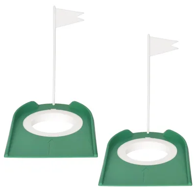 Obrázek produktu pro Sada golfových puttingových pohárů - 2 kusy s nastavitelným otvorem a vlajkou pro trénink uvnitř i venku