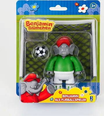 Produktbild von Jazwares 10802 - Benjamin Blümchen - Benjamin als Fußballspieler, 8 cm