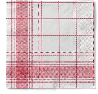 Produktbild von Tissue Serviette Nadeem in Bordeaux, 40 x 40 cm, 3-lagig, 100 Stück - Mank - Gitterstreifen Leinenstruktur