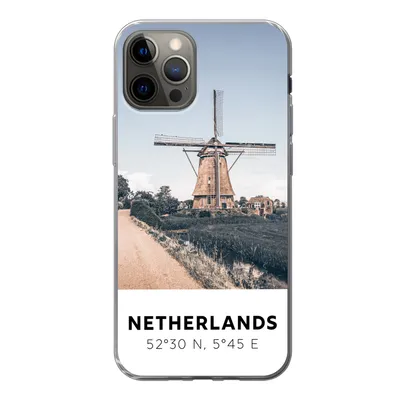 Produktbild von MuchoWow® Handyhülle Schutzhülle Hülle für iPhone 13 Pro Niederlande - Mühle - Wiese Silikon Softcase Handy Hülle - Handy-Tasche