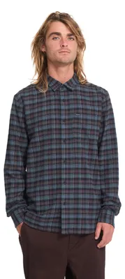 Image de Volcom Caden, chemise à carreaux à manches longues, couleur raisin, taille M