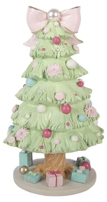 Produktbild von Clayre & Eef Musikbox Weihnachtsbaum Ø 13x23 cm Grün Kunststoff