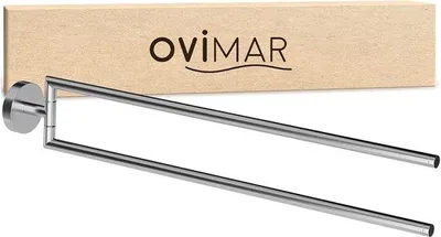 Obrázok produktu pre Držiak na uteráky z nehrdzavejúcej ocele, dvojramenný, strieborný, na montáž na stenu, do kúpeľne