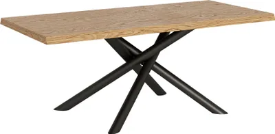 Obrázek produktu pro Rozkládací stůl 90x180/230 cm, nohy z dubu Vindral v antracitové barvě, odkorněné