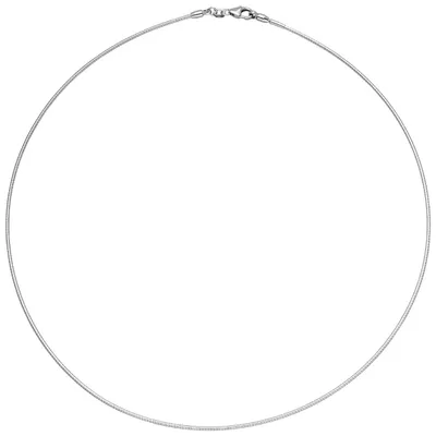 Produktbild von 1.2mm Halsreif Reif Kette rund 585 Weißgold Gold 42cm Halskette Halsschmuck