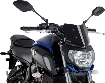 Produktbild von Puig Sport New Generation Motorrad-Windschutzscheibe für Naked Bikes in Schwarz