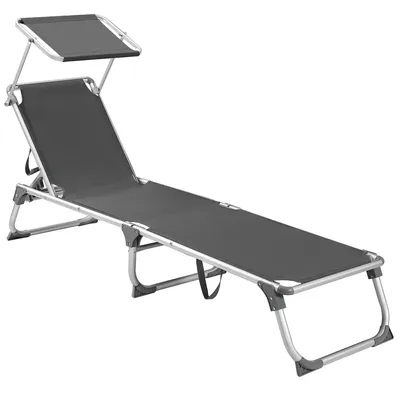 Obrázek produktu pro Zahradní lehátko SONGMICS, skládací 193 x 55 x 31 cm nastavitelné kouřově šedé