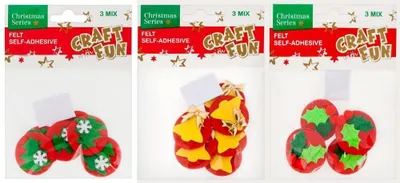 Obrázek produktu pro Samolepicí plstěná ozdoba Vánoce MIX