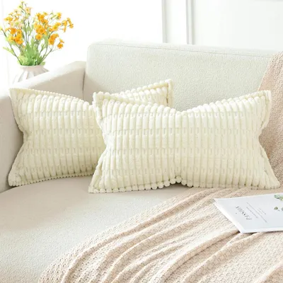 Produktbild von Kissenbezüge Kordsamt 2er Set 30x50cm Creme Beige
