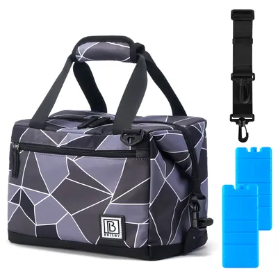 Produktbild von Brisby Kühltasche – Lunchtasche – 12 l – 4-lagige Isolierung – Abstraktes Grau und Schwarz