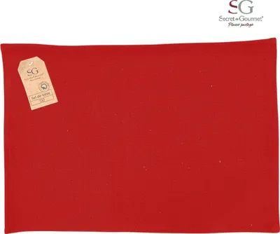 Immagine prodotto di Tovaglietta in cotone - Rosso - 45 x 30 cm - Set di 6 pezzi