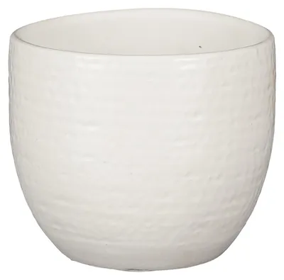 Produktbild von Mica Decorations Blumentopf - Terrakotta - weise Flocken -14x12cm
