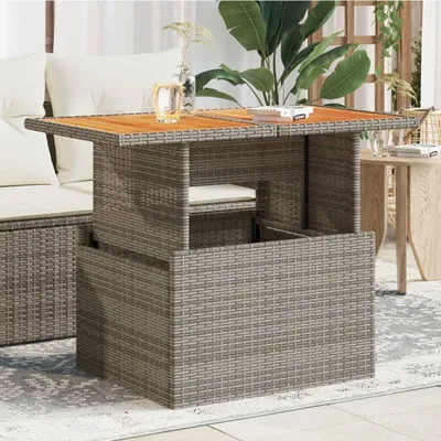Obrázek produktu pro vidaXL Zahradní stůl šedý 100x55x73 cm polyratan a akáciové dřevo