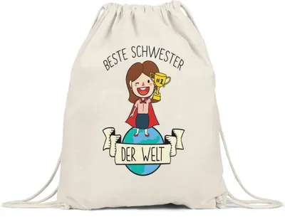 Produktbild von Beste Schwester Sieht so aus Turnbeutel Gymsack Lieblingsschwester Geschenkidee Geburtstag Bruder Schwester