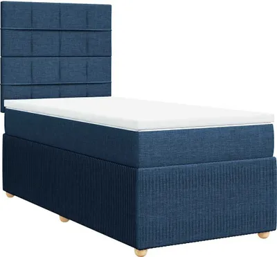 Obrázek produktu pro vidaXL Postel Boxspring s matrací Modrá 90x200 cm Látka