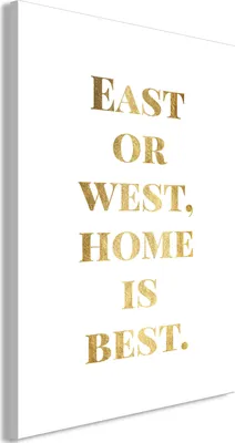 Produktbild von Italienischer Leinwand Leinwandbild - Gold Home Is Best (1 Part) Vertical 20x30 cm Text m-A-0878-b-a