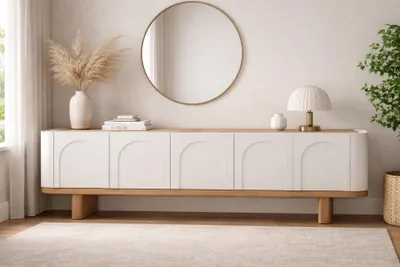 Zdjęcie produktu dla Solidna biała komoda – elegancka komoda do salonu, meble do przechowywania