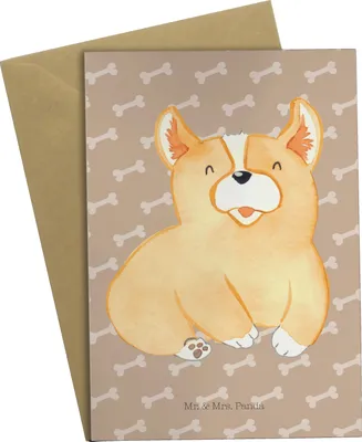 Produktbild von Mr. & Mrs. Panda Grußkarte Corgie - Hundeglück - Geschenk, weihnachtskarten, osterkarten, Britisch, Sprüche, einladungskarten, Bellen, Hund, Süß, firmungskarte, babykarte