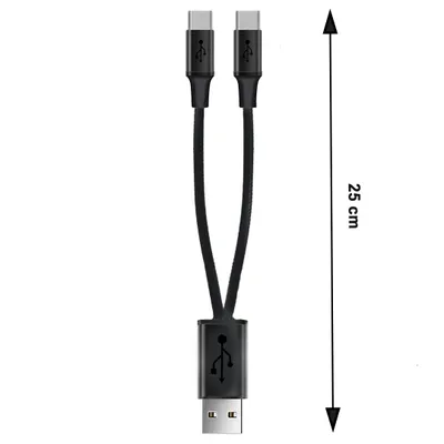 Zdjęcie produktu dla Rozdzielacz USB typu A na 2 x Micro USB Długość: 0,2 m do 2,1 A