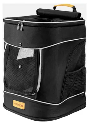 Produktbild von Haustierrucksack bis 20 kg mit verstellbaren Gurten, faltbar, Kurzleine, Tragetasche für Haustiere, Rucksack für Hunde und Katzen, Schwarz