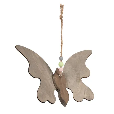 Obrázek produktu pro Clayre & Eef dekorativní přívěsek motýl 21x3x15 cm hnědé dřevo