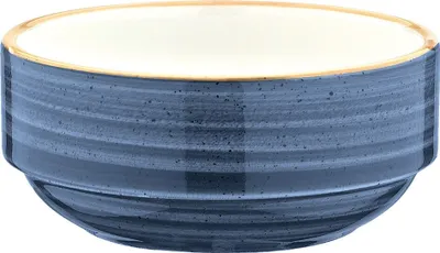 Produktbild von 6x Bonna Aura Dusk Banquet Stapelschale Schälchen rund 12cm 35cl 5,3 tief Blau Creme Porzellan ADKBNC12JO Dipschalen Snackteller Geschirr