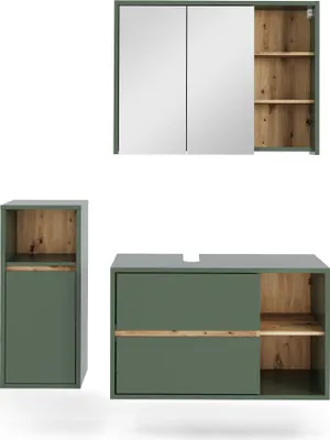 Produktbild von Badmöbel-Set Vicco Viola Grün/Artisan 3 Teile, Model 55210
