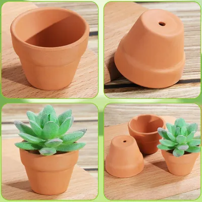 Obrázok produktu pre 10 malých terakotových kvetináčov 65 x 65 cm na sukulenty v interiéri a exteriéri