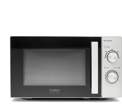 A studio shot of a microwave oven against a white background.