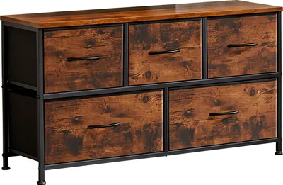 Produktbild von Schubkastenkommode Kommode mit 5 Schubladen Sideboard Mehrzweckschrank Schubladenschrank für Schlafzimmer, Wohnzimmer, Kinderzimmer, Flur, Aufbewahrun