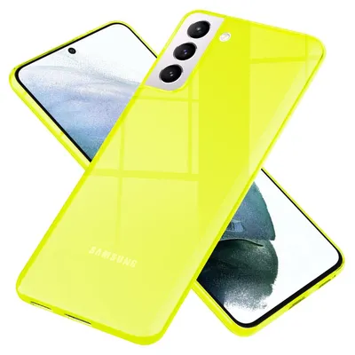Zdjęcie produktu dla NALIA Neonowe etui na telefon komórkowy Samsung Galaxy S21, przezroczyste etui silikonowe żółte