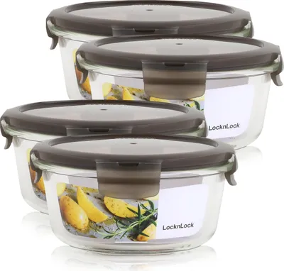 Produktbild von LocknLock Oven Glass Frischhalteglas LLG831G 650ml - Borosilikatglas (4er Pack)