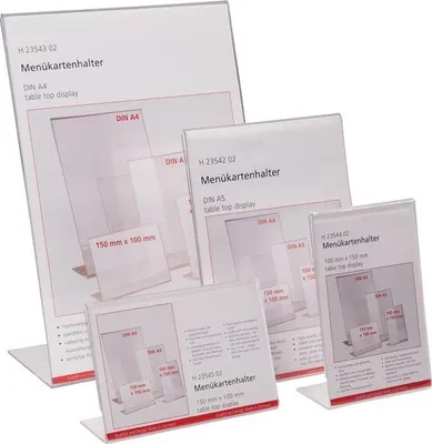 Obrázok produktu pre helit H2354202 Tischaufsteller Acryl DIN A5 hoch schräg glasklar