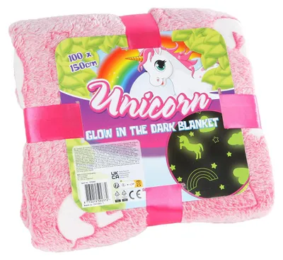 Imagen del producto de Manta luminiscente para unicornios, ideal para la oscuridad, 100x150 cm