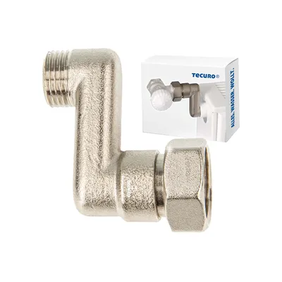 Produktbild von tecuro Heizkörper S-Anschluss - 40 mm Höhenausgleich 1/2 AG x 3/4 Üwm, Messing vernickelt