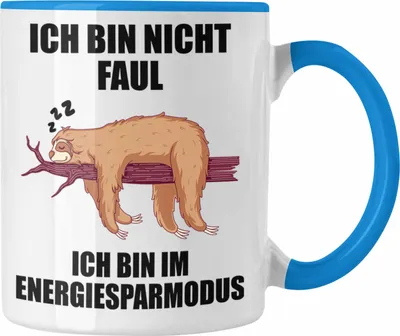 Produktbild von Trendation - Lustige Faultier Sprüche Tasse Mitarbeiter Geschenk Arbeitskollege Kollege Kollegin Abschiedsgeschenk (Blau)
