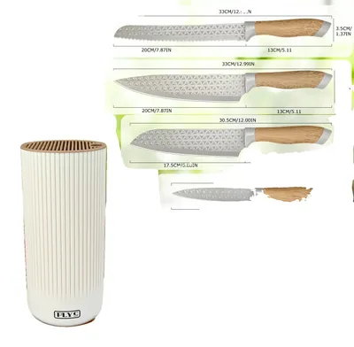 Immagine prodotto di Set di coltelli da cucina, acciaio inossidabile, design ecologico, 7 pezzi