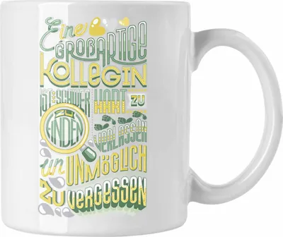 Produktbild von Trendation - Kollegin Abschied Tasse Geschenk Abschiedsgeschenk Neuer Job Jobwechsel Spruch (Weiß)