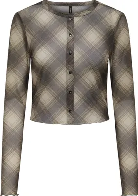Produktbild von ONLELVA L/S MESH CARDIGAN BOX JRS Seal Brown S