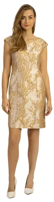Produktbild von ApartFashion Damen Jacquardkleid Kleid, Gold, 38 EU