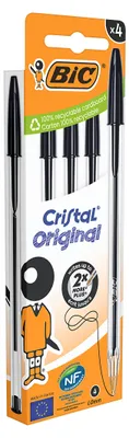Zdjęcie produktu dla BIC 516335, Długopis, Czarny, 4 szt., Średni