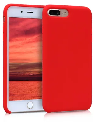 Produktbild von kwmobile Handyhülle für Apple iPhone 7 Plus / iPhone 8 Plus Hülle - Case Silikon - Kabelloses Laden - Schutzhülle Cover in Rot