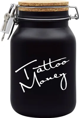 Produktbild von Spardose Geld Geschenk Ideen Tattoo Money Schwarz Weiss Größe XL 2 Liter