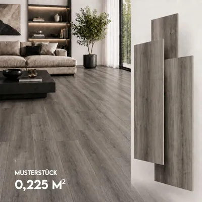 Produktbild von SPC Vinylboden 5mm Klick Vinyl wasserfest Holzoptik Bodenbelag mit Trittschalldämmung für Küche Bad Wohnzimmer