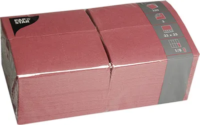 Produktbild von 24000 Servietten, 3-lagig 1/8-Falz 33 cm x 33 cm bordeaux