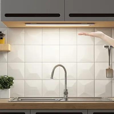 Produktbild von SOAIY LED Dimmbare Unter-Einheit-Licht 40 cm Küchenlampe 3000 mAh wiederaufladbare Schrankbeleuchtung Ein/Aus/Aus-Handbewegung 2700K-6500K Magnetstrei