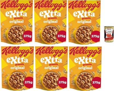 Produktbild von Cereali Extra "Granola Original" | Probieren Sie Granola| breakfast Cereals, Müsli mit knusprigem Hafer | 6x 375g + Italian Gourmet polpa 400g